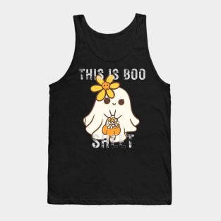 This Is Boo Sheet Ghost Retro Halloween Costume Tank Top